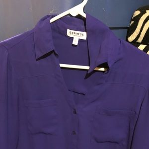 Express Portofino Shirt Blouse Size Small Purple